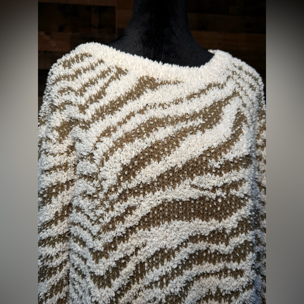 Pol Women's Cream Tan Brown Chunky Sweater Large … - image 2